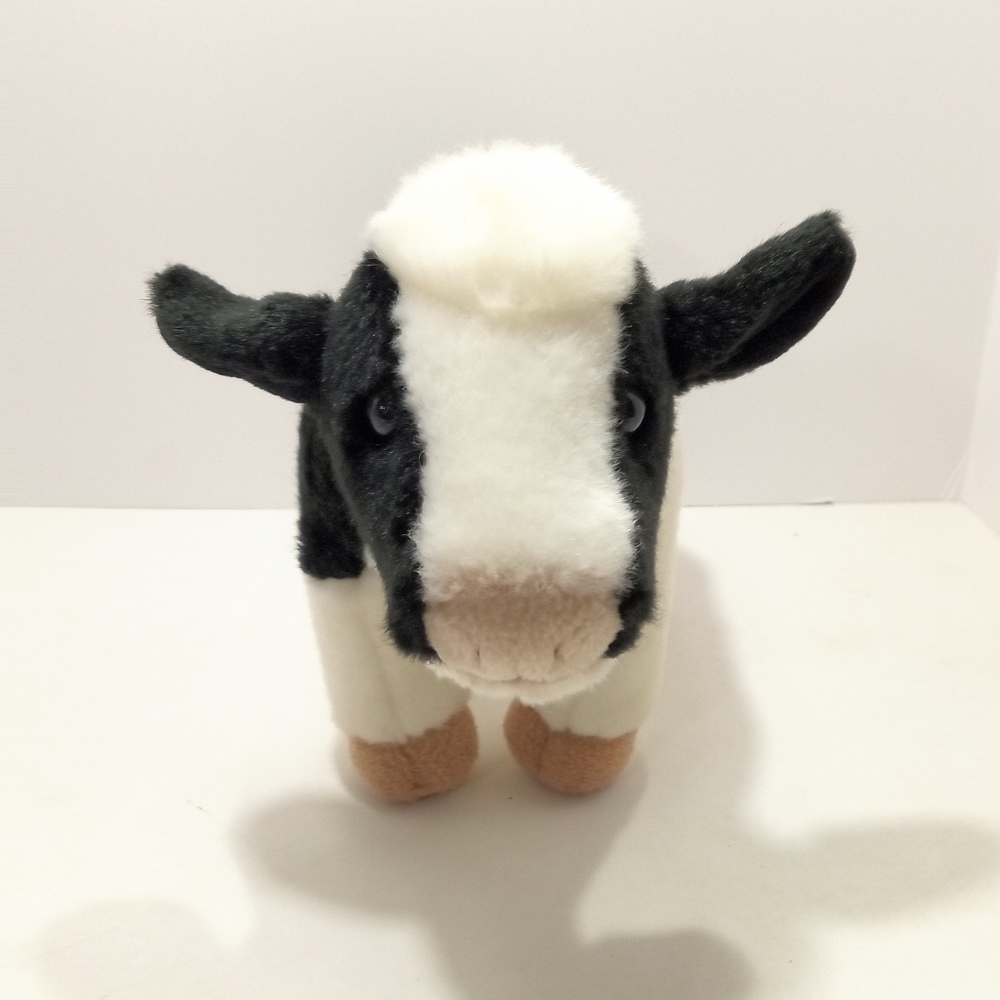 Aurora Miyoni Tots Cow Plush Stuffed Animal Toy Black White Holstein